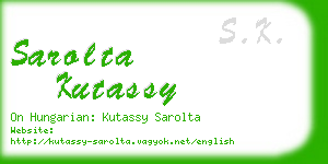 sarolta kutassy business card